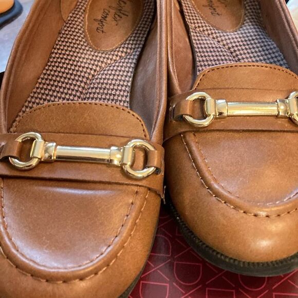 Dexflex comfort, brown loafers with buckle size 9W - Picture 2 of 6